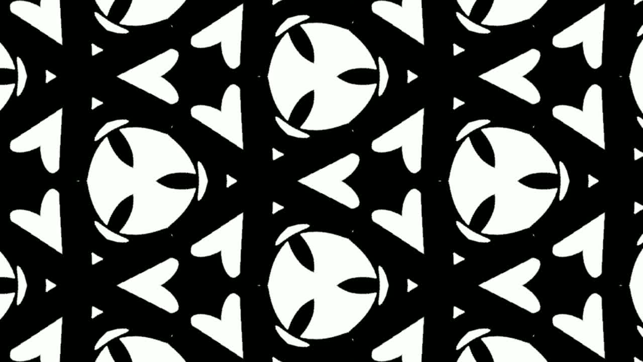 Graphic effect emerging from the white background, forming several fragments