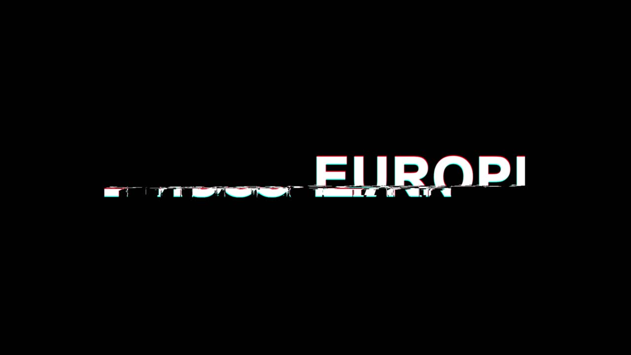 The word EUROPEAN on a black background