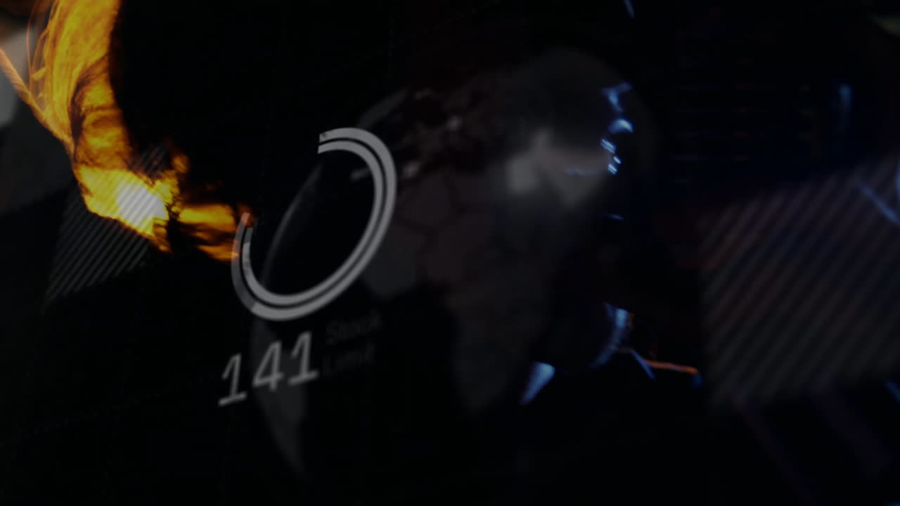 Metalworker gripping heated sphere in forge displaying industrial tech progress graphic reading 142