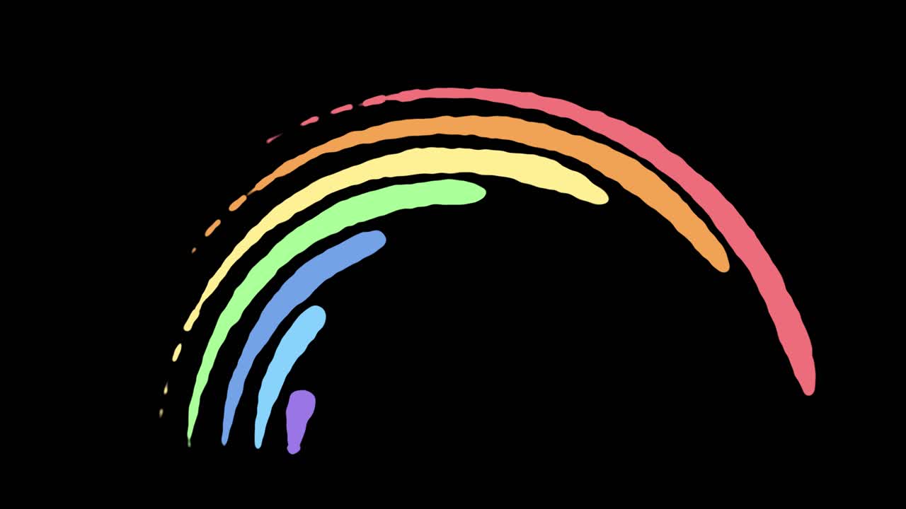 무지개의 다채로운 출현의 진보적인 프레임