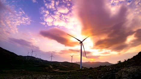 wind power equipment on the mountain