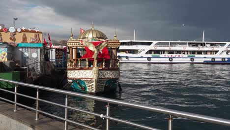 a traditional turkish boat docked in istanbul