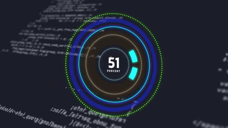 Animation-Des-Verarbeitungskreises-Mit-Steigenden-Zahlen-Auf-Schwarzem-Hintergrund-Mit-Datenverarbeitung