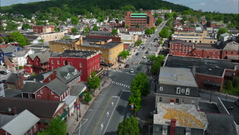 aerial timelapse of small american town