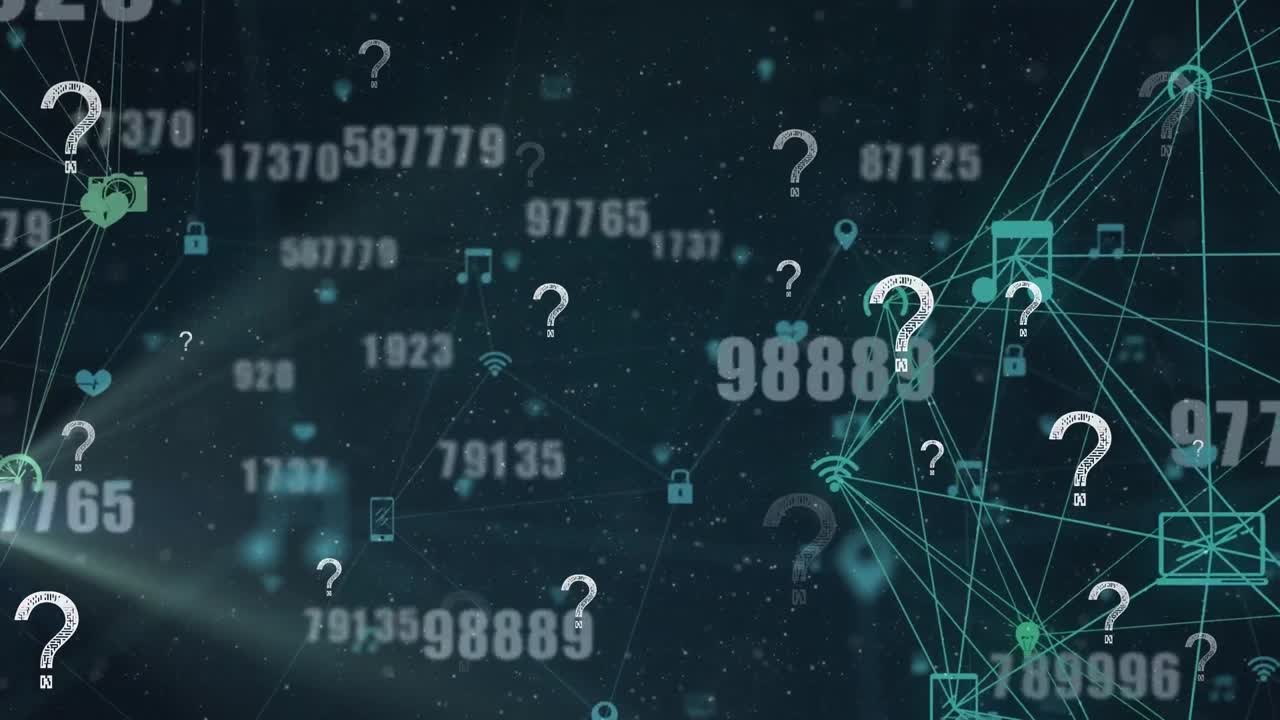 animación de ecuaciones matemáticas y números sobre un fondo negro