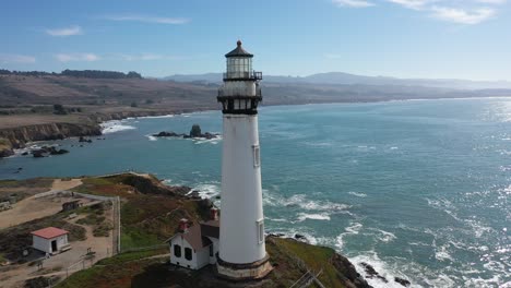 lighthouse on the california coast - aerial