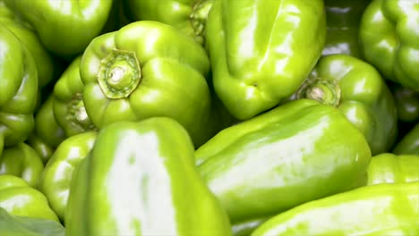 Green-peppers-for-sale-at-the-free-fair,-panoramic