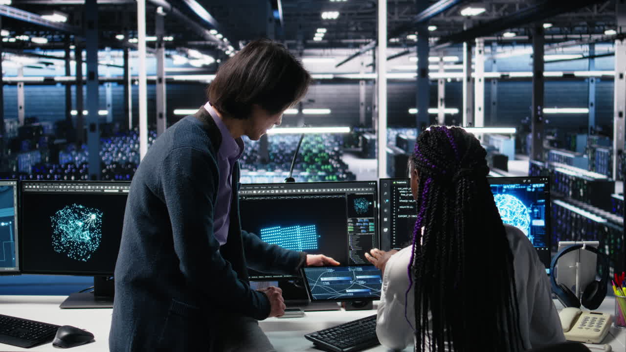 Multiethnic Team In Diverse Data Center Coding With Generative Ai Assistance