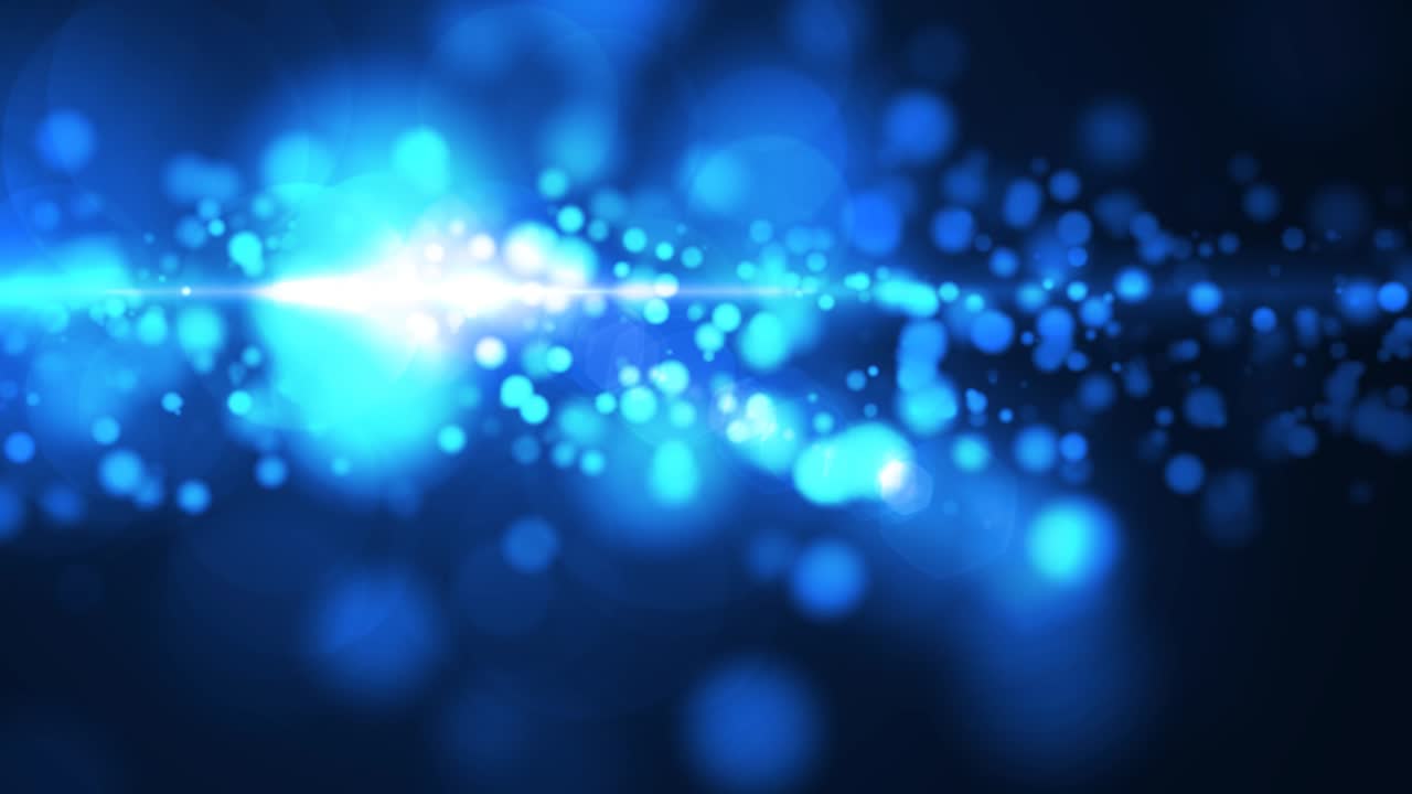 파란색 배경에 반이는 반이는 입자