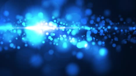 partículas brillantes en bucle sobre un fondo azul