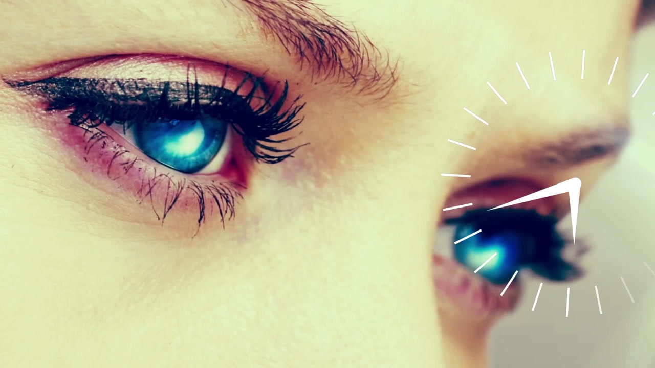 Animation of clock moving over eyes