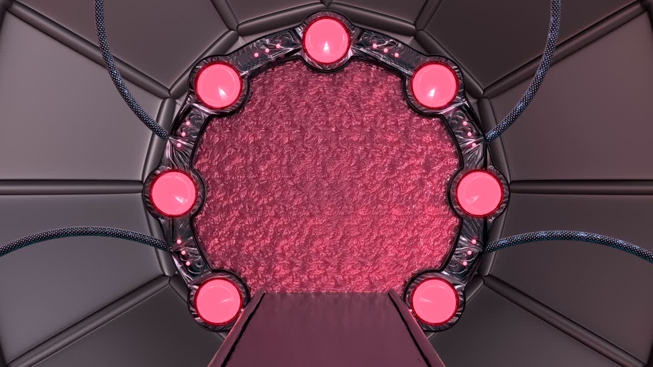 포털과 함께 공상과학 코리더의 추상적인 배경 3d 애니메이션 기술 타이틀과 배경에 대한 미래 기술 추상적인 원활한 vj.