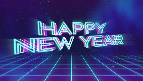 Happy-New-Year-with-neon-blue-grid-in-galaxy-in-90s-style