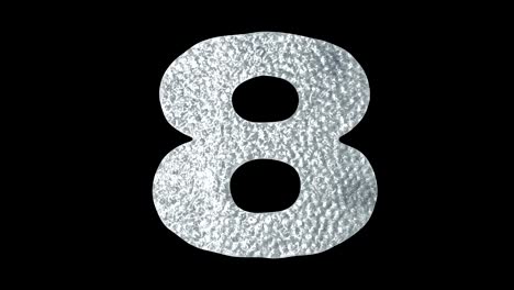 number 8 - animated ice water numbers concept