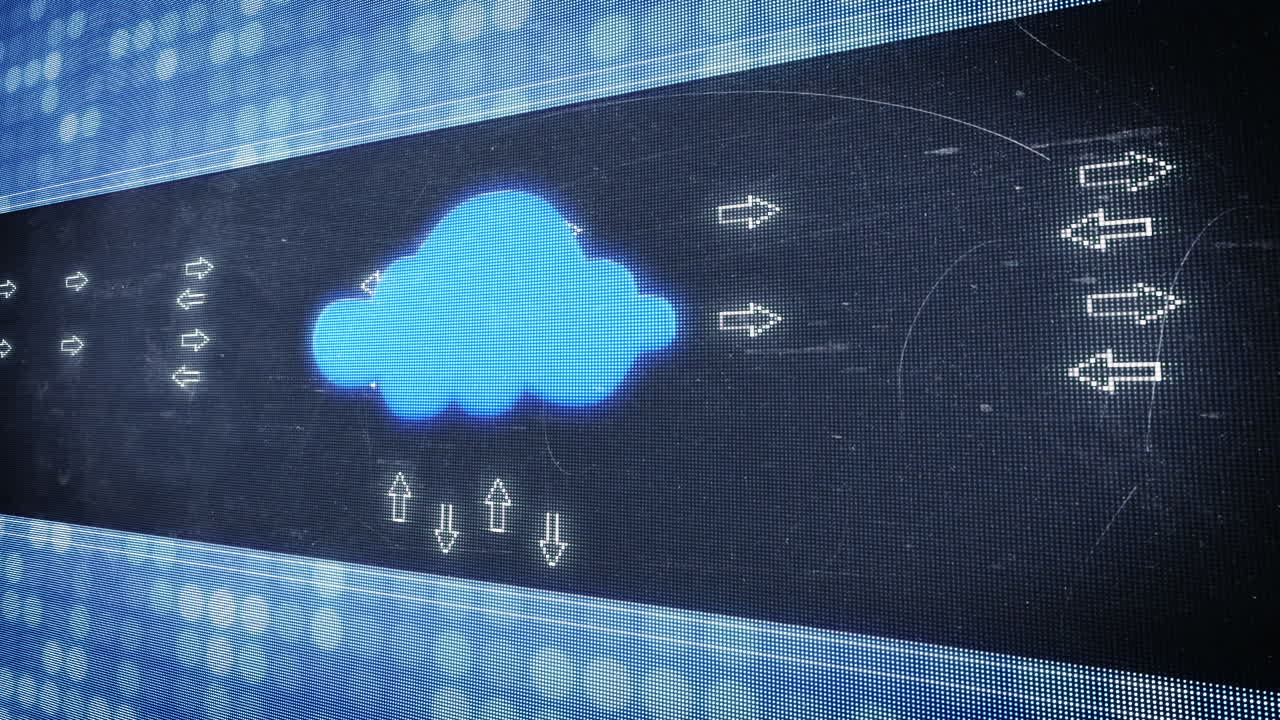 nube y flechas en el diseño de píxeles