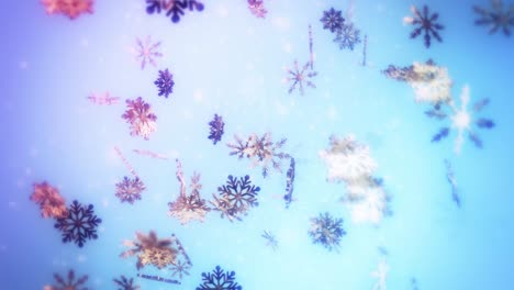 hermoso copo de nieve 3d concepto de animación bucle