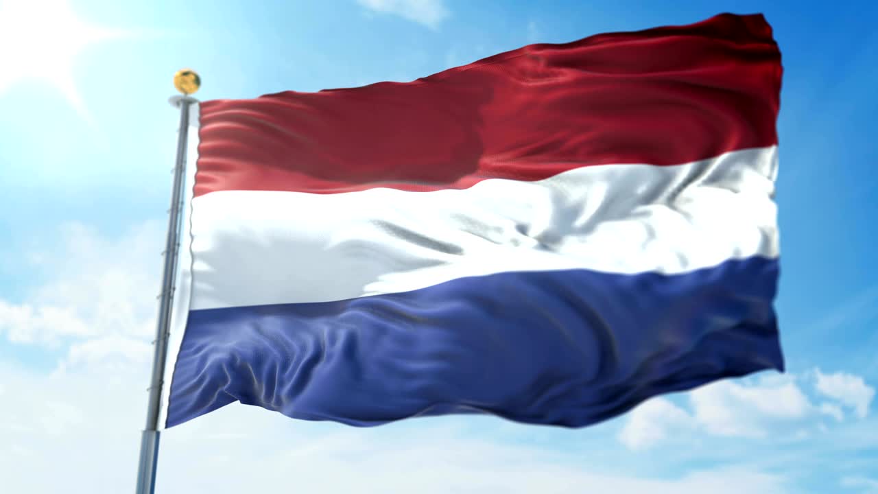 네덜란드 발의 3d 렌더링 영상: 아름다운 섬유 천 줄이 흔들리고 있습니다.