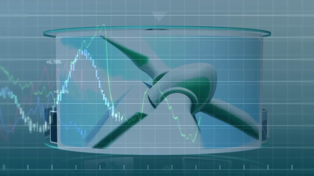 회전하는 지구에 대한 데이터 처리와 함께 손으로 만지는 화면의 애니메이션