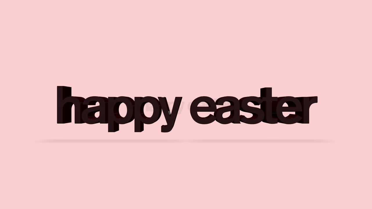 Testo Pasqua Felice in movimento su sfumatura rosa