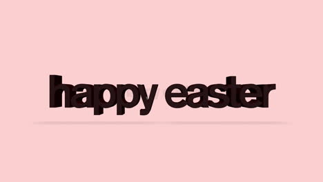 rolling happy easter text on pink gradient