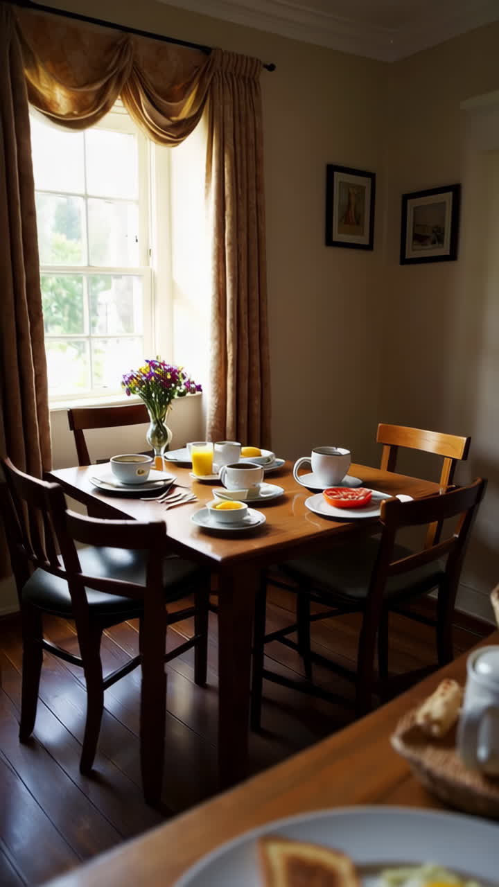 A Classic Full English Breakfast Setting