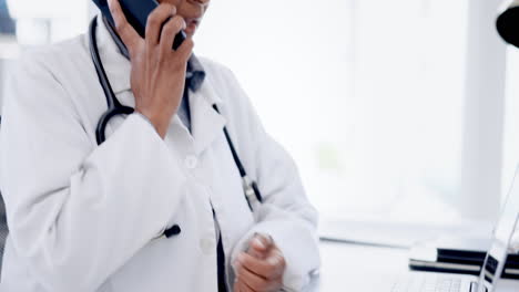 Busy-woman-doctor-on-a-phone-call-for-online