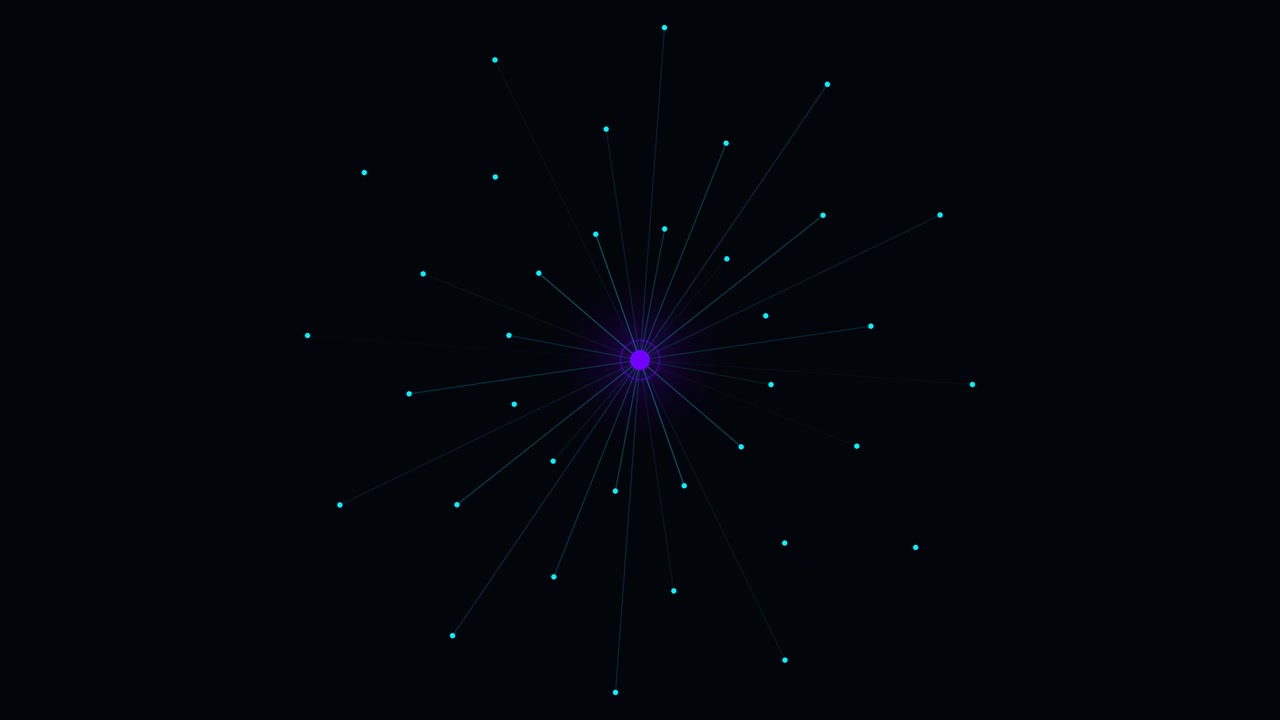 Abstract Digital Network Connection with Glowing Central Node