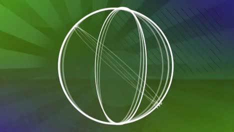 animation of rotating circles over green background