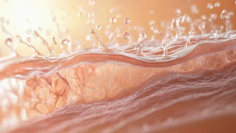 water splashing on skin tissue