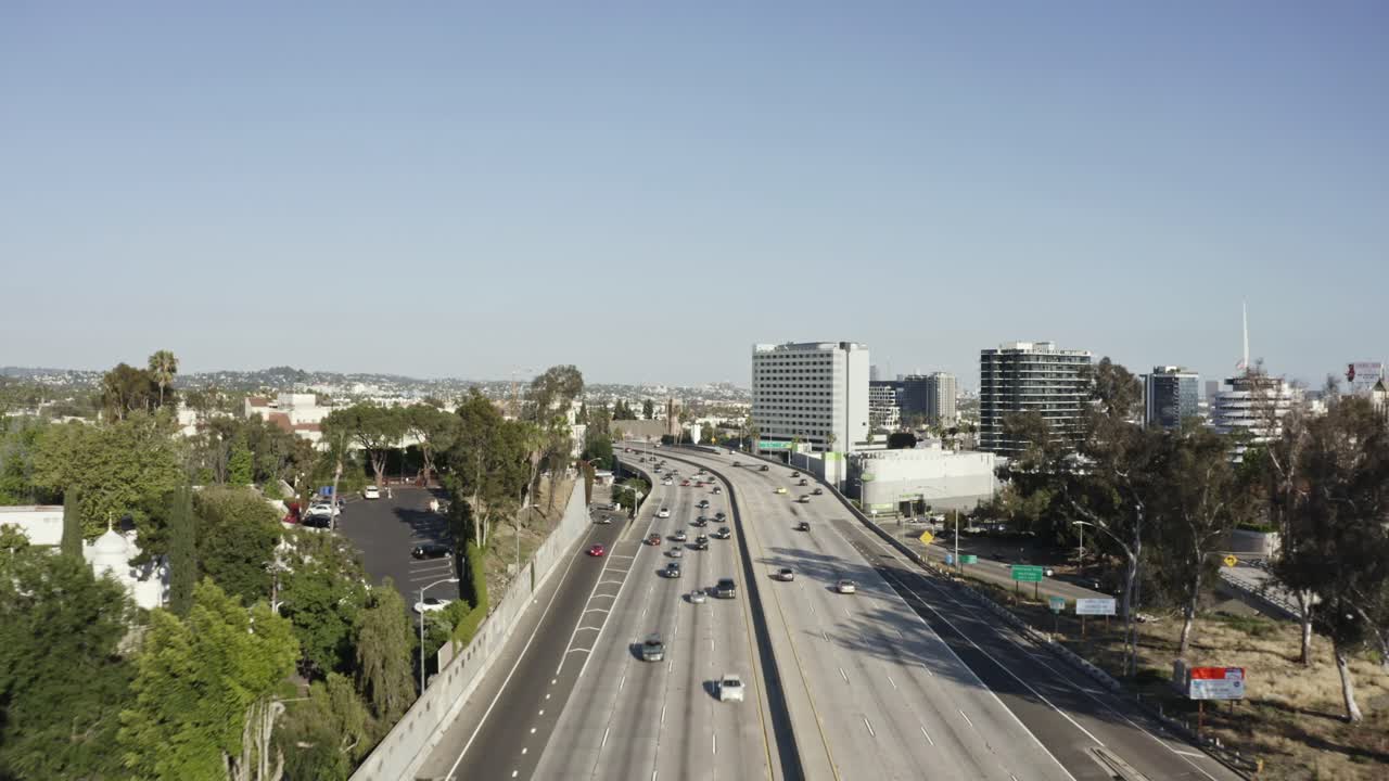 Los Angeles Freeway Headed South - Hollywood, California