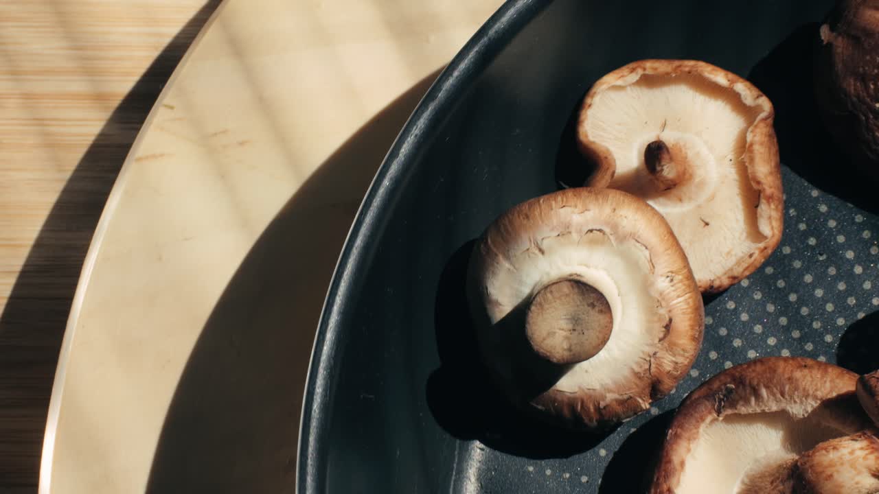 Shiitake Mushrooms in a Pan