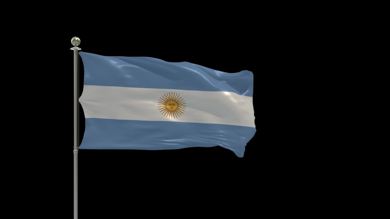 argentina varias de las banderas ondeando la bandera nacional en el poste, la bandera de la mesa