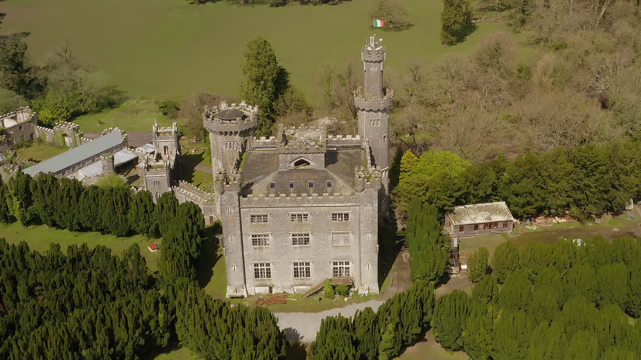 Aerial dolly of Charleville Castle