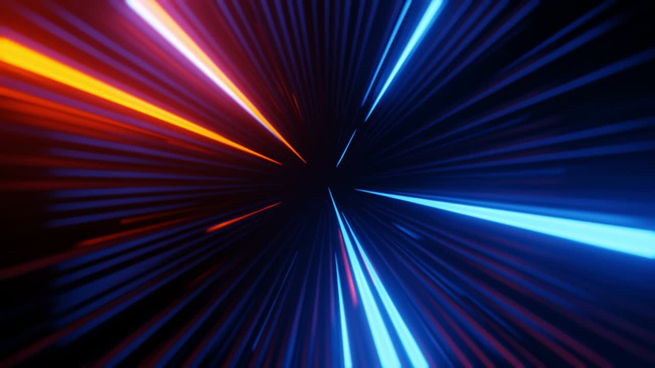 Futuristic hyperspace speed Tunnel light trail Streaks background 3D rendering