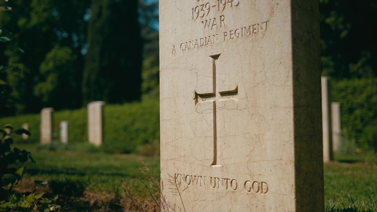 Lapide con croce in un vecchio cimitero