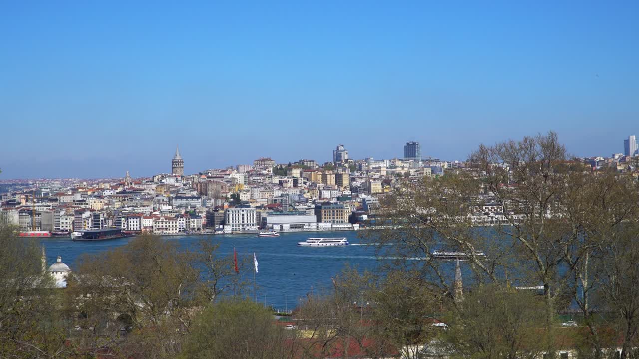 gran vista de estambul desde la torre galata. turquía. parte europea de la ciudad.