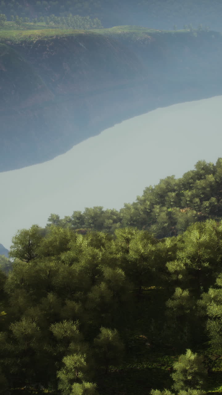 paisaje del valle del río brumoso