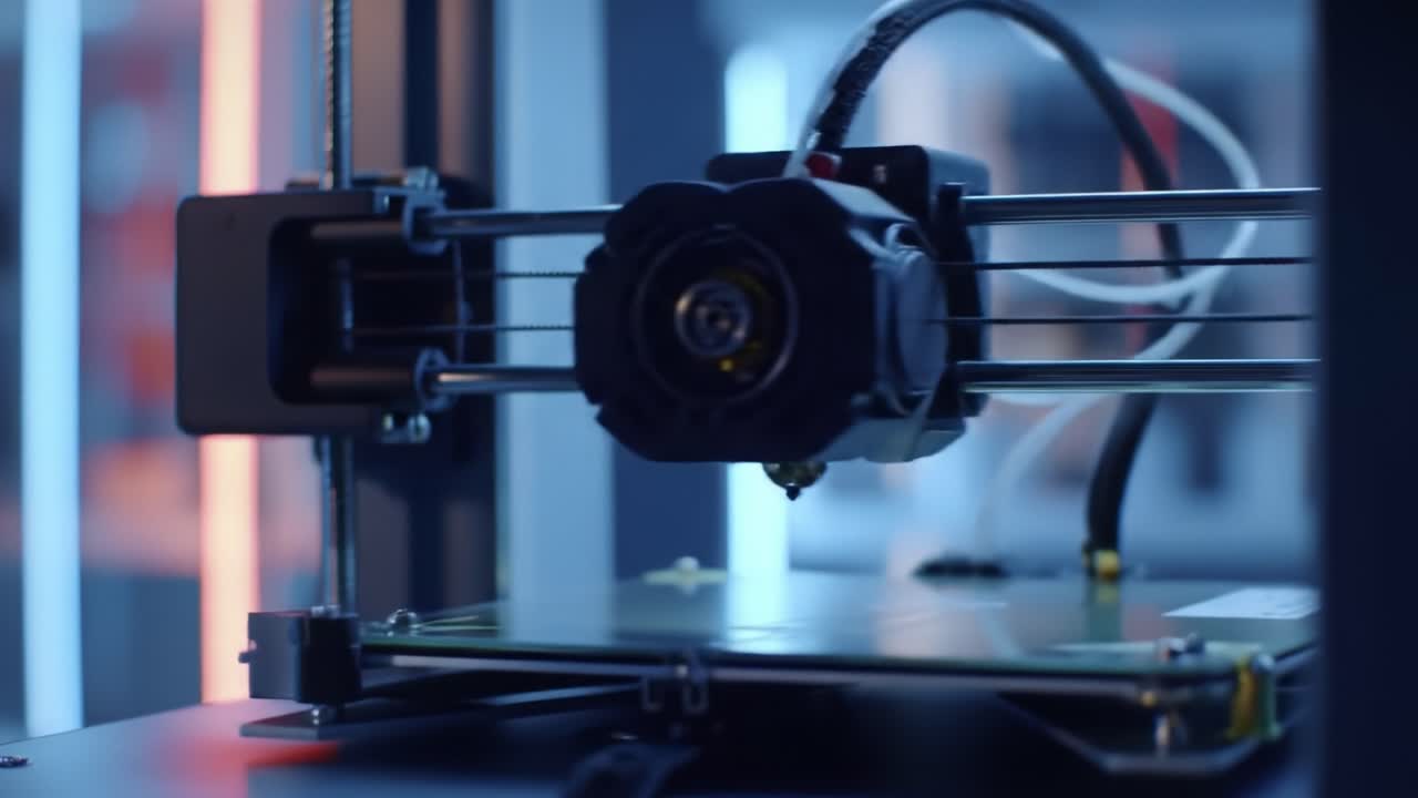 Exploring the Precision of 3D Printing Technology: A Close-Up Look at the Printer Mechanism and Components in Action