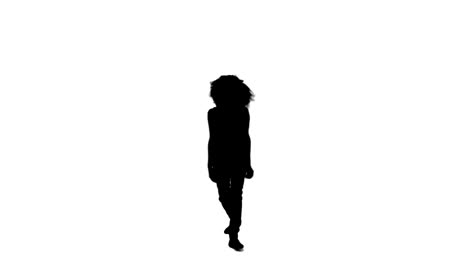 Silhouette-woman-jumping-on-her-own