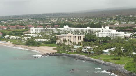 fairmont kea lani resort on polo beach in maui hawaii, aerial view