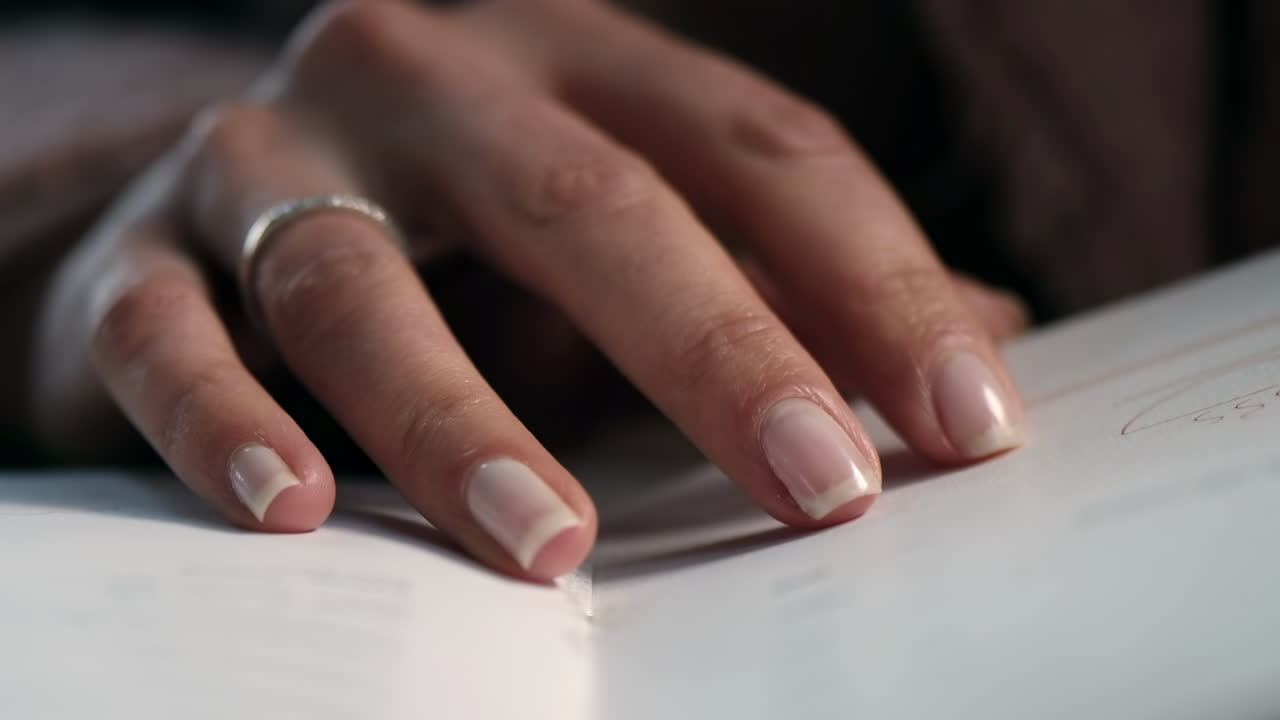 Close up of a woman reading the menu at a restaurant