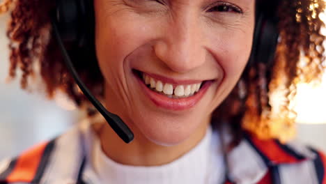 professional woman with headset smiling