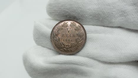 monedas antiguas. moneda de cobre portuguesa
