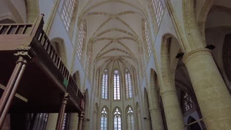 interior of lala mustafa paşa camii, originally known as the cathedral of saint nicholas and later as the saint sophia mosque of farmagusta.