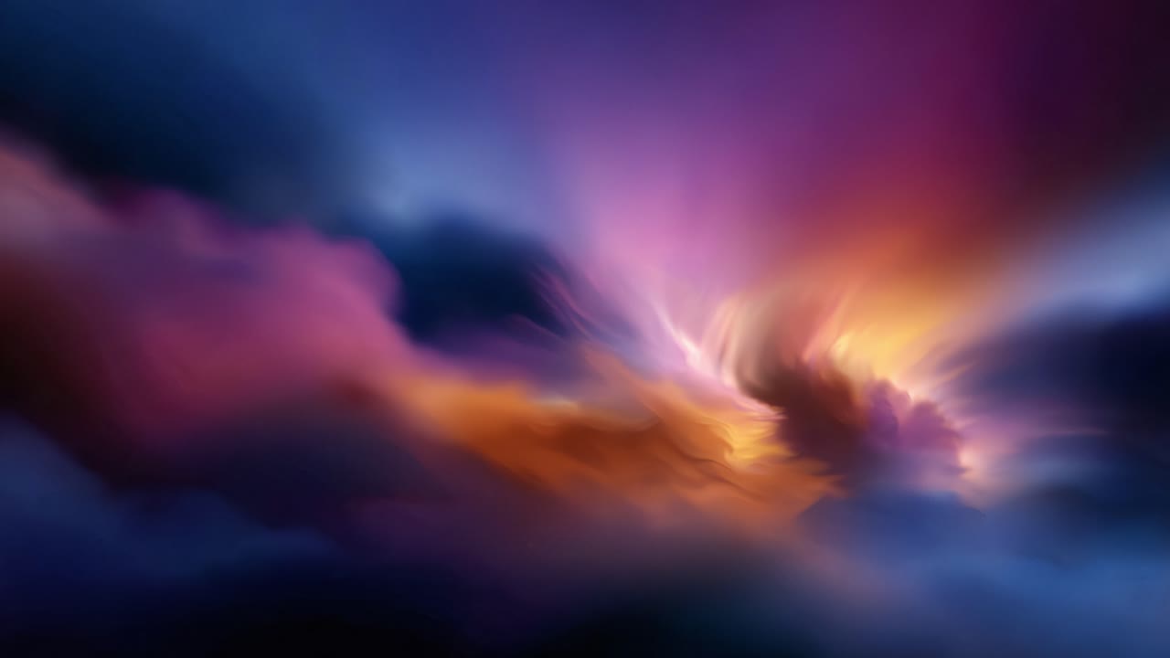 A Stunning Display of Colorful Clouds Illuminated by the Sun, Capturing the Beauty of the Sky at Dusk with Rich Hues of Purple, Orange, and Blue