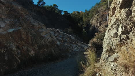 mountain canyon in nature reserve. natural landscape with mountains and hills