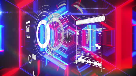 animazione dell'elaborazione dei dati attraverso il tunnel digitale