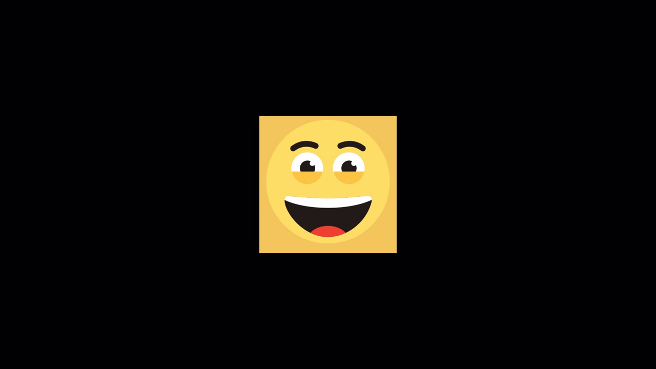 Animated Yellow Emoji Blinking and Laughing with Joy