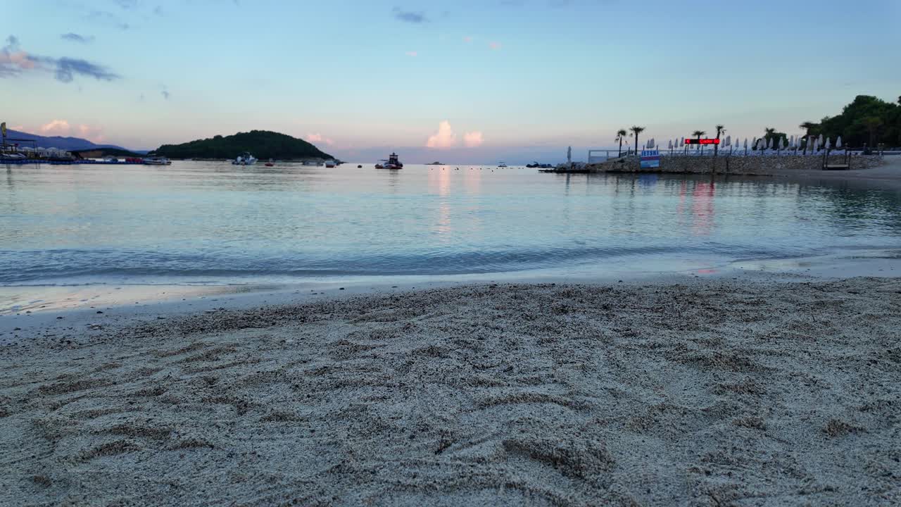 Ksamil Albania beach island view calm Ionian Sea Albanian riviera summer destination