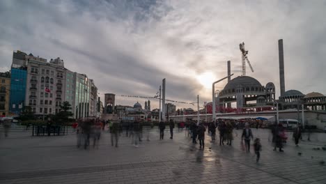 timelapse video of people wandering on taksim square, in the heart of istanbul, turkey.